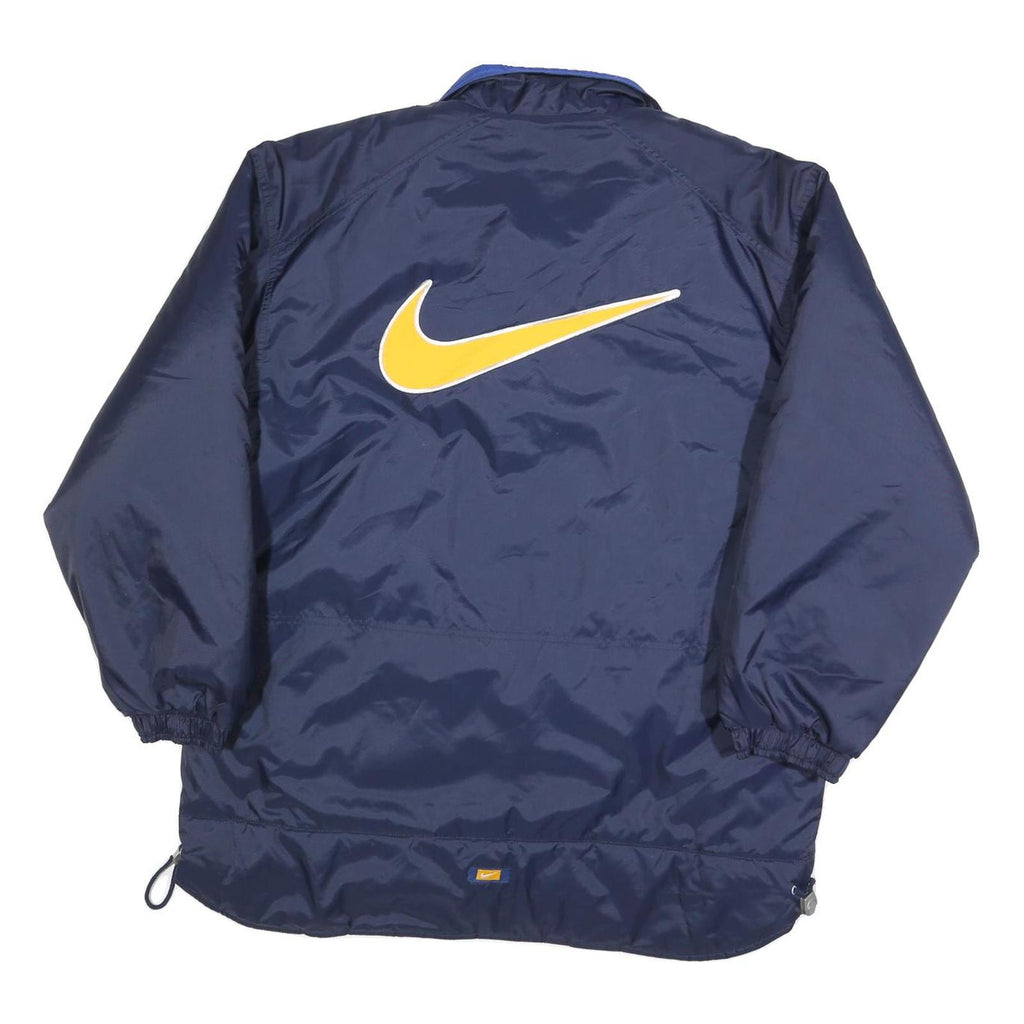 NIKE Mens Blue Yellow Swoosh Zip Polyester Blend Jacket M Casual Sportswear