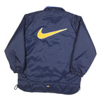 NIKE Mens Blue Yellow Swoosh Zip Polyester Blend Jacket M Casual Sportswear