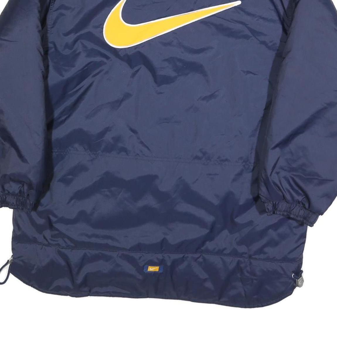 NIKE Mens Blue Yellow Swoosh Zip Polyester Blend Jacket M Casual Sportswear