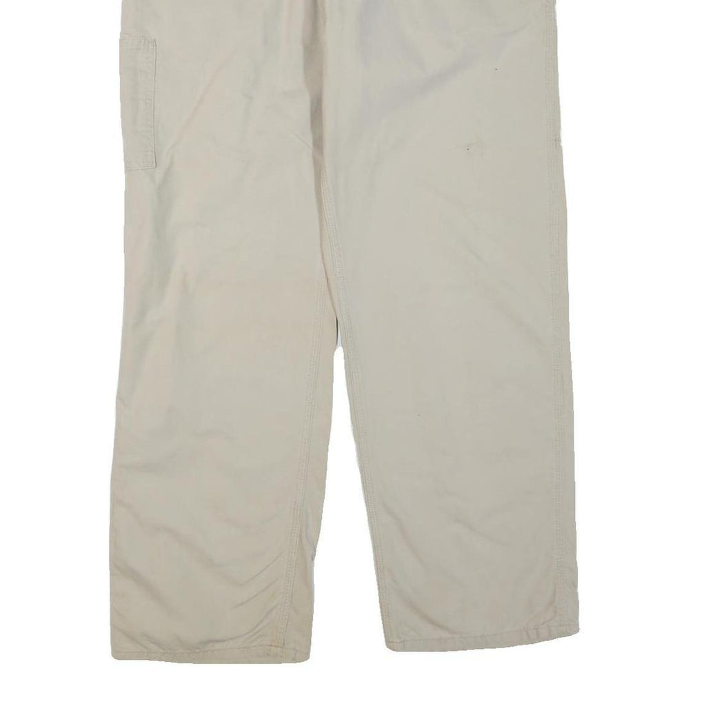CARHARTT Mens Cotton Blend Beige Regular Straight Trousers W38 L30 Workwear