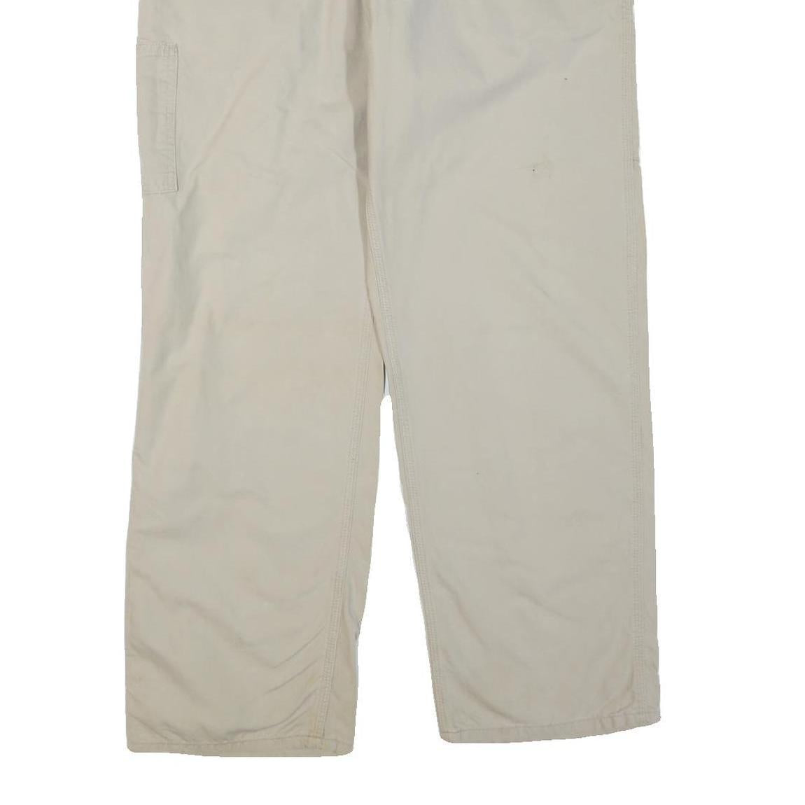 CARHARTT Mens Cotton Blend Beige Regular Straight Trousers W38 L30 Workwear