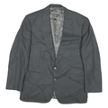 Mens Grey Button Jacket M Polyester Blend Houndstooth Classic Tailored Blazer