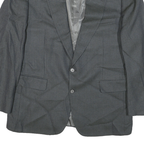 Mens Grey Button Jacket M Polyester Blend Houndstooth Classic Tailored Blazer