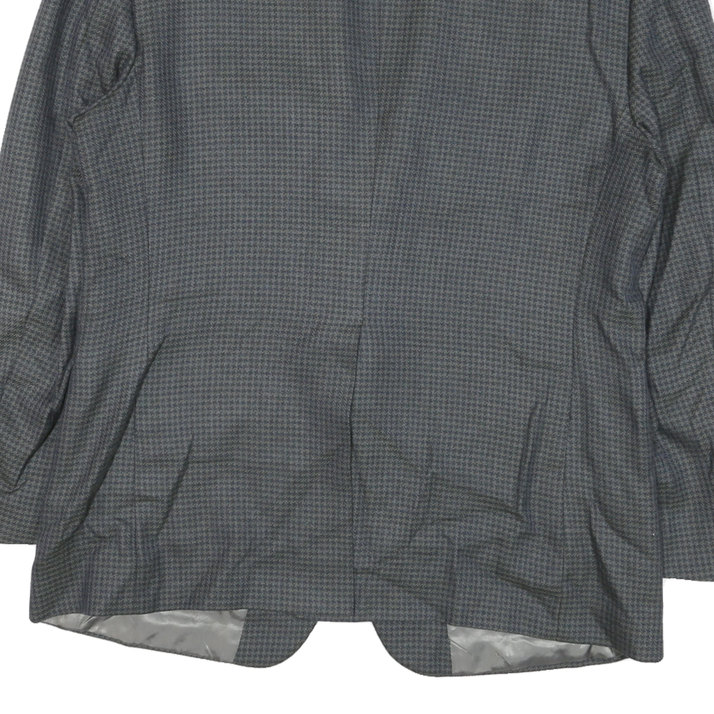 Mens Grey Button Jacket M Polyester Blend Houndstooth Classic Tailored Blazer