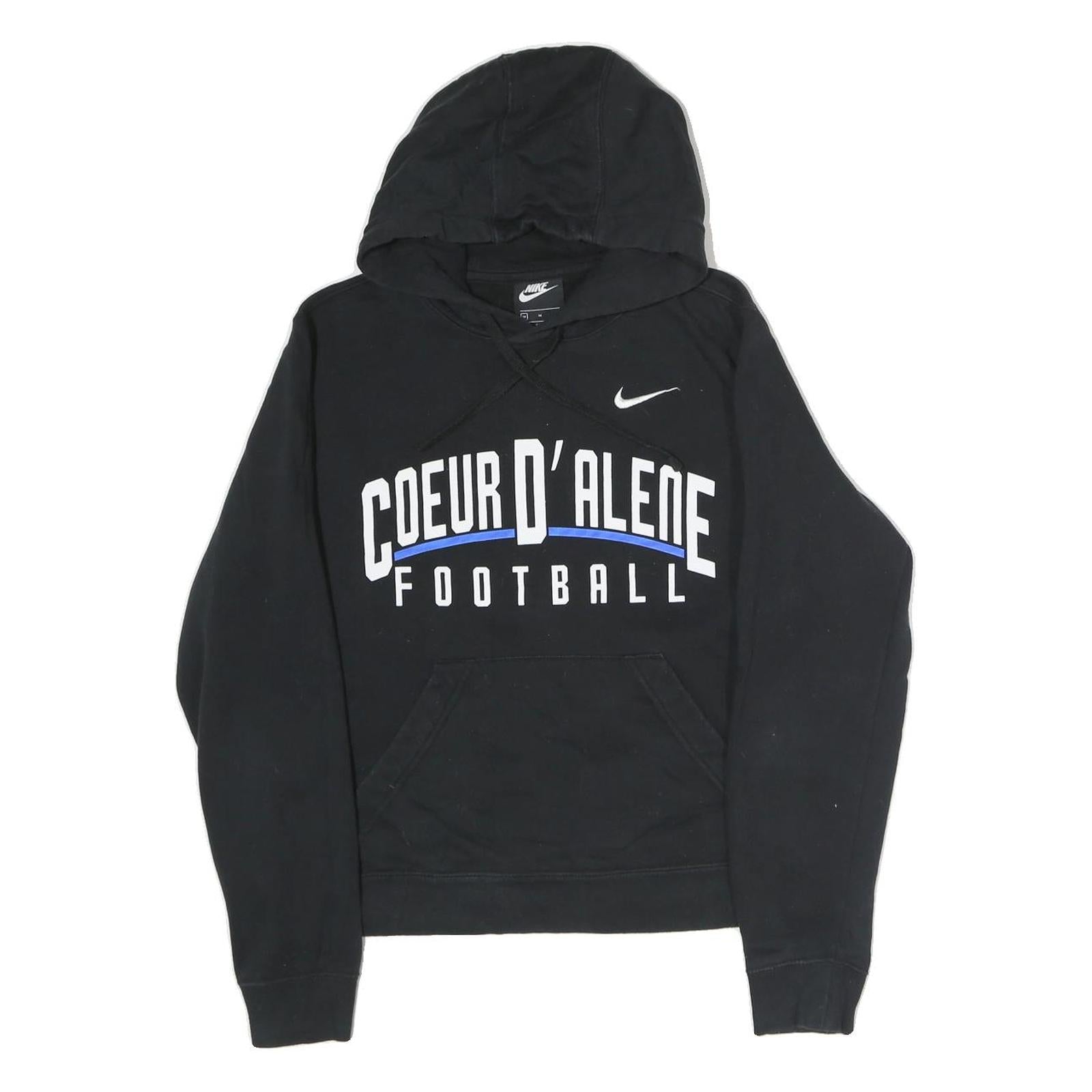NIKE Womens Black Coeur D'Alene Football Pullover Hoodie M Cotton Sports