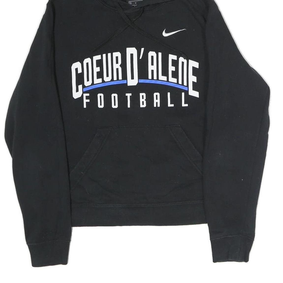 NIKE Womens Black Coeur D'Alene Football Pullover Hoodie M Cotton Sports
