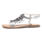TAMARIS Strappy Sandals Silver Leather Womens UK 7