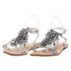 TAMARIS Strappy Sandals Silver Leather Womens UK 7