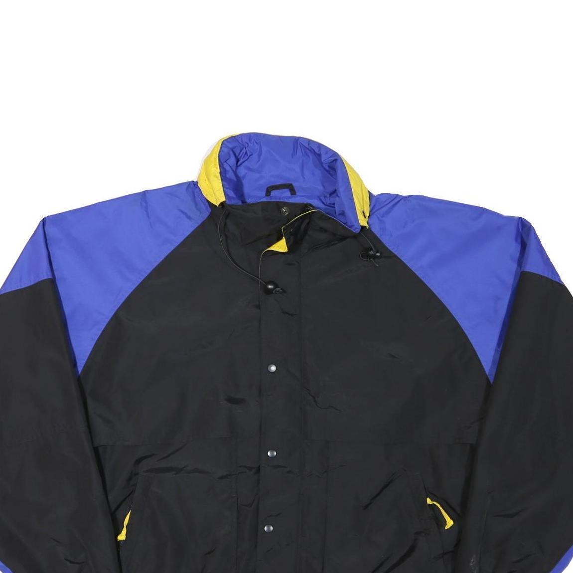 TN MOUNTAIN Mens Black & Blue Outdoor Jacket XL Polyester Blend Zip Colourblock