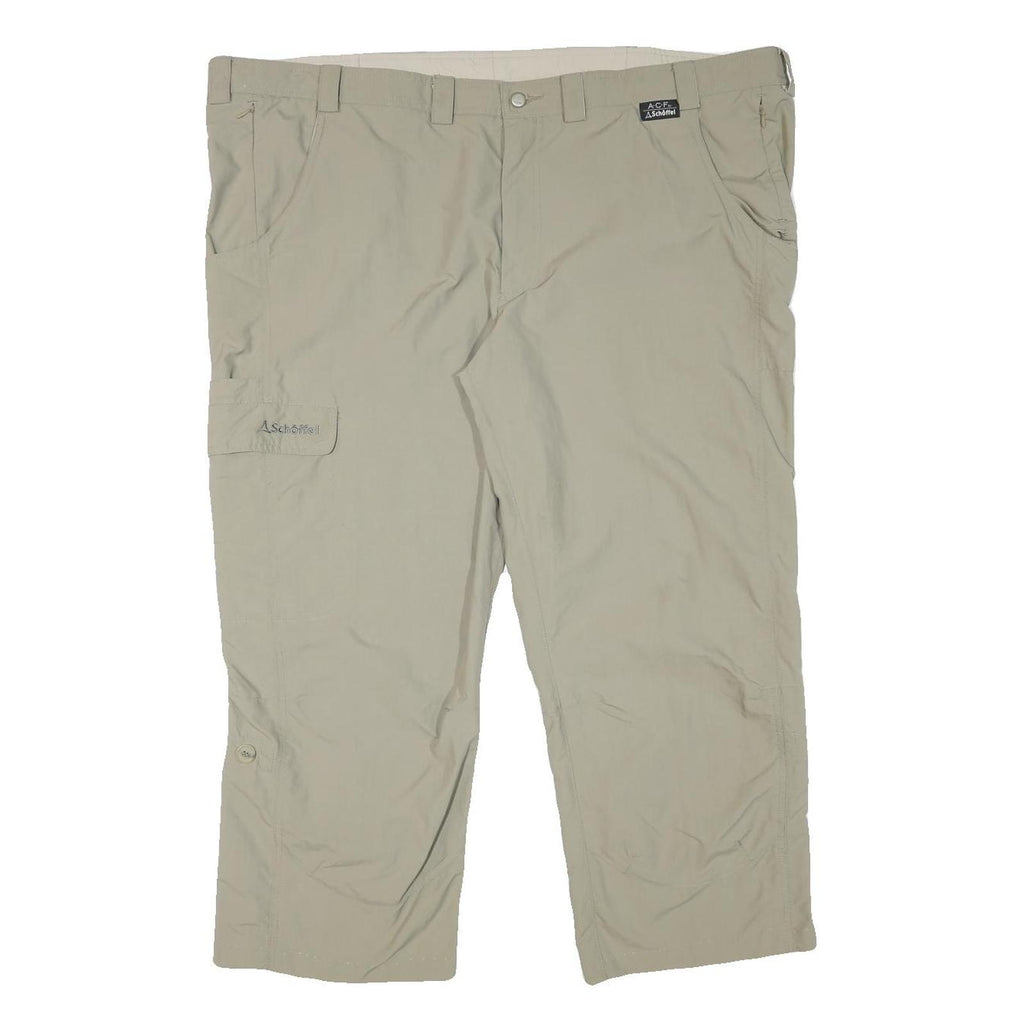 SCHOFFEL Mens Beige Polyester Blend Regular Wide-Leg Trousers W48 L26 Outdoor