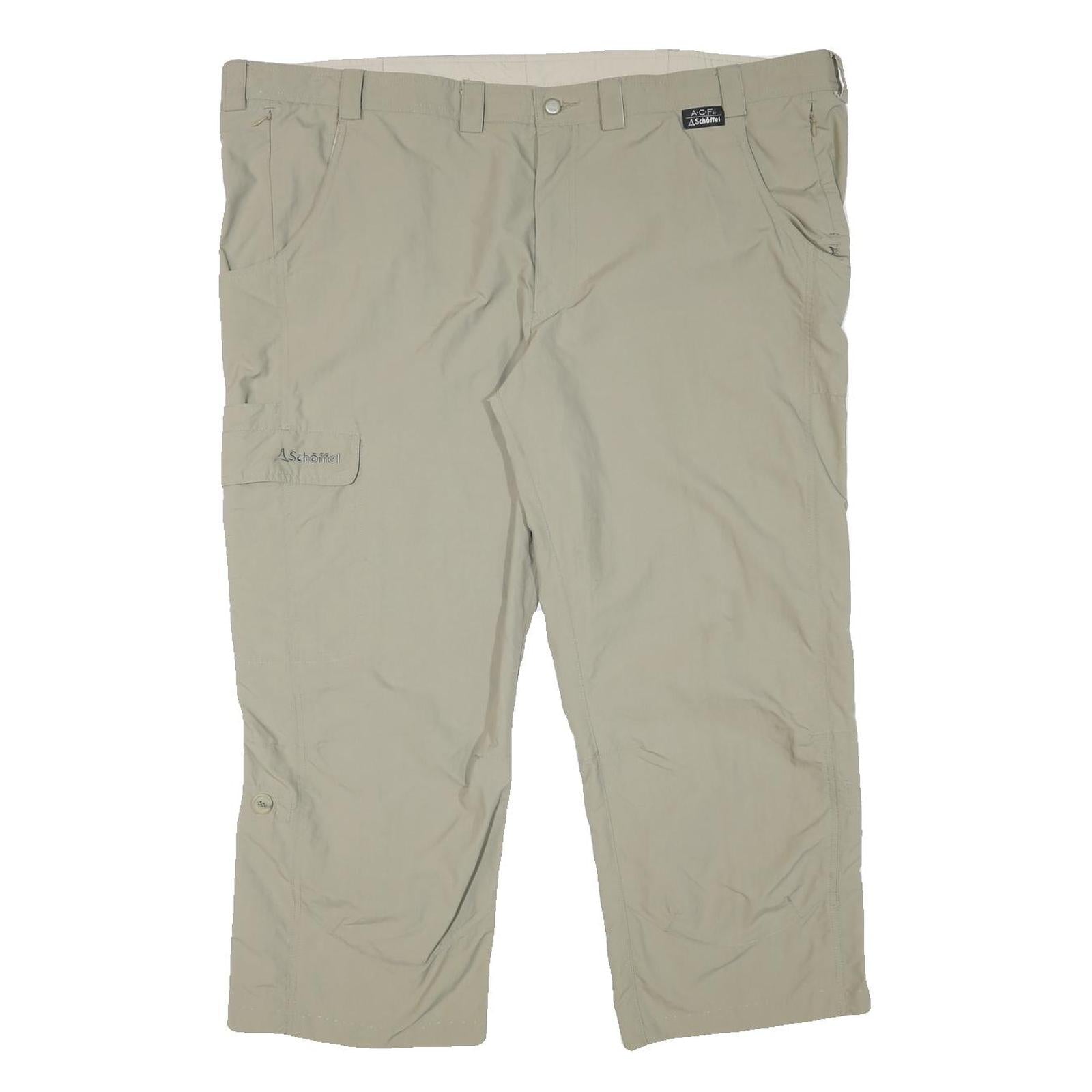 SCHOFFEL Mens Beige Polyester Blend Regular Wide-Leg Trousers W48 L26 Outdoor