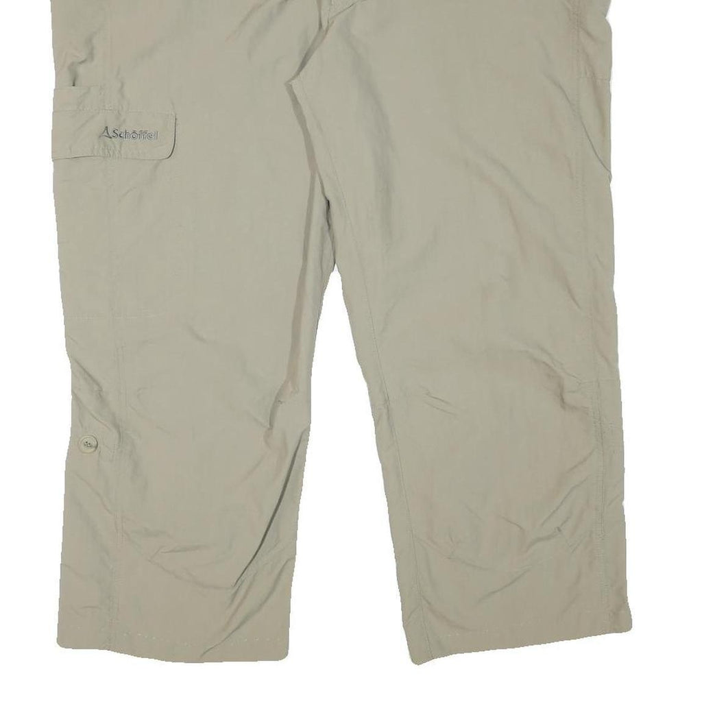 SCHOFFEL Mens Beige Polyester Blend Regular Wide-Leg Trousers W48 L26 Outdoor