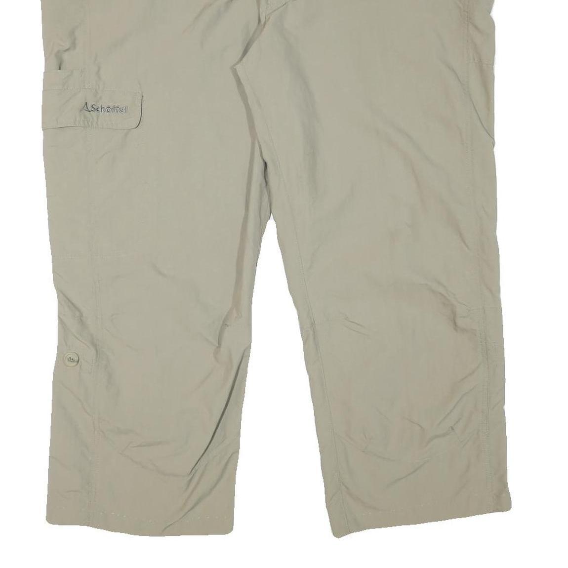 SCHOFFEL Mens Beige Polyester Blend Regular Wide-Leg Trousers W48 L26 Outdoor