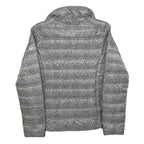 MICHAEL KORS Womens Grey Leopard Print Puffer Jacket S Polyester Zip Animal