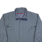 Mens Blue Cotton Blend Zip Jacket 2XL Casual Lightweight Plain Outerwear