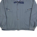 Mens Blue Cotton Blend Zip Jacket 2XL Casual Lightweight Plain Outerwear