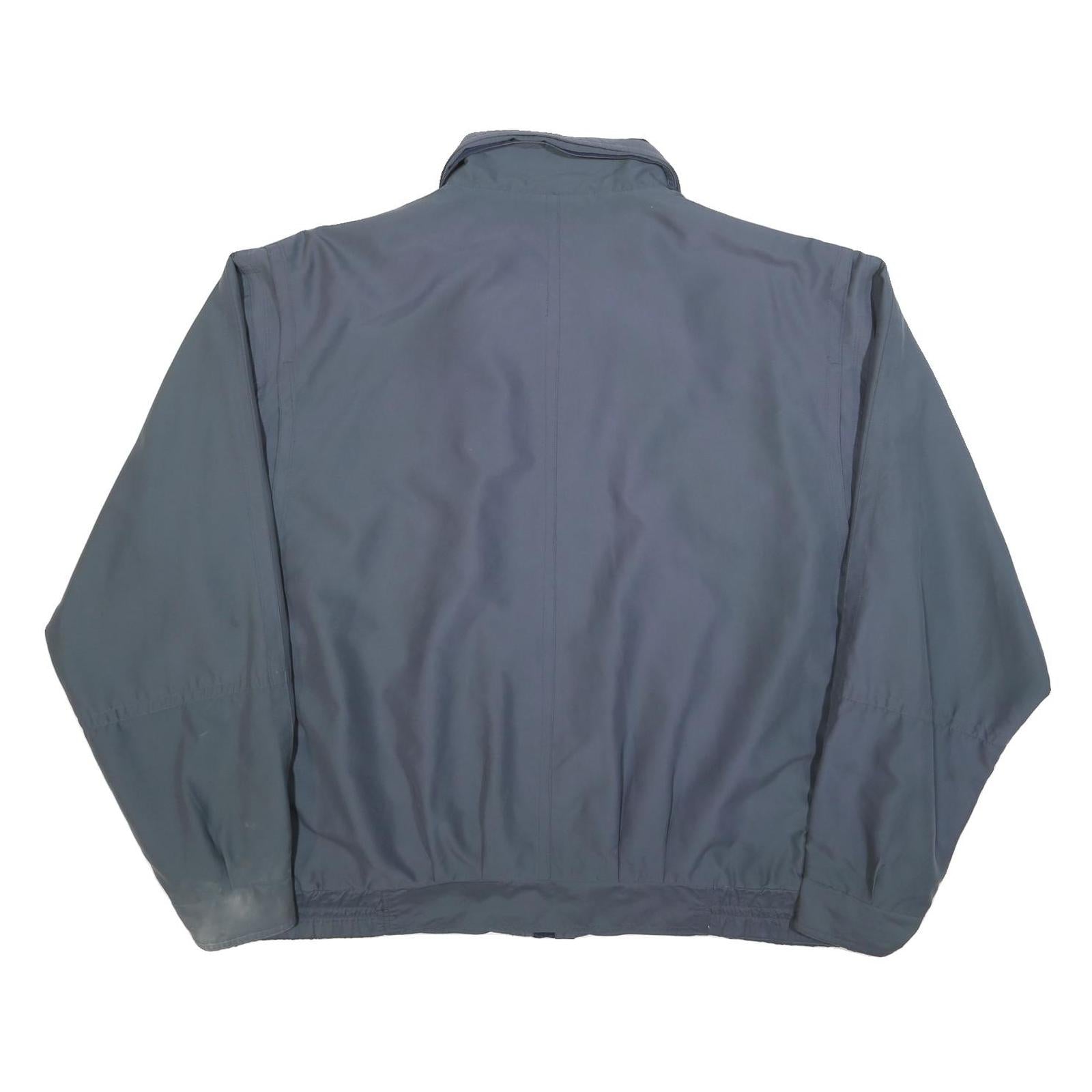 Mens Blue Cotton Blend Zip Jacket 2XL Casual Lightweight Plain Outerwear