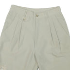 DOUBLE LEAGUE Womens Shorts Beige Casual Plain S W26 Summer Embroidered Logo