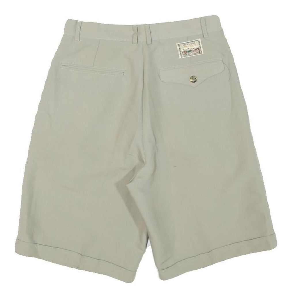 DOUBLE LEAGUE Womens Shorts Beige Casual Plain S W26 Summer Embroidered Logo