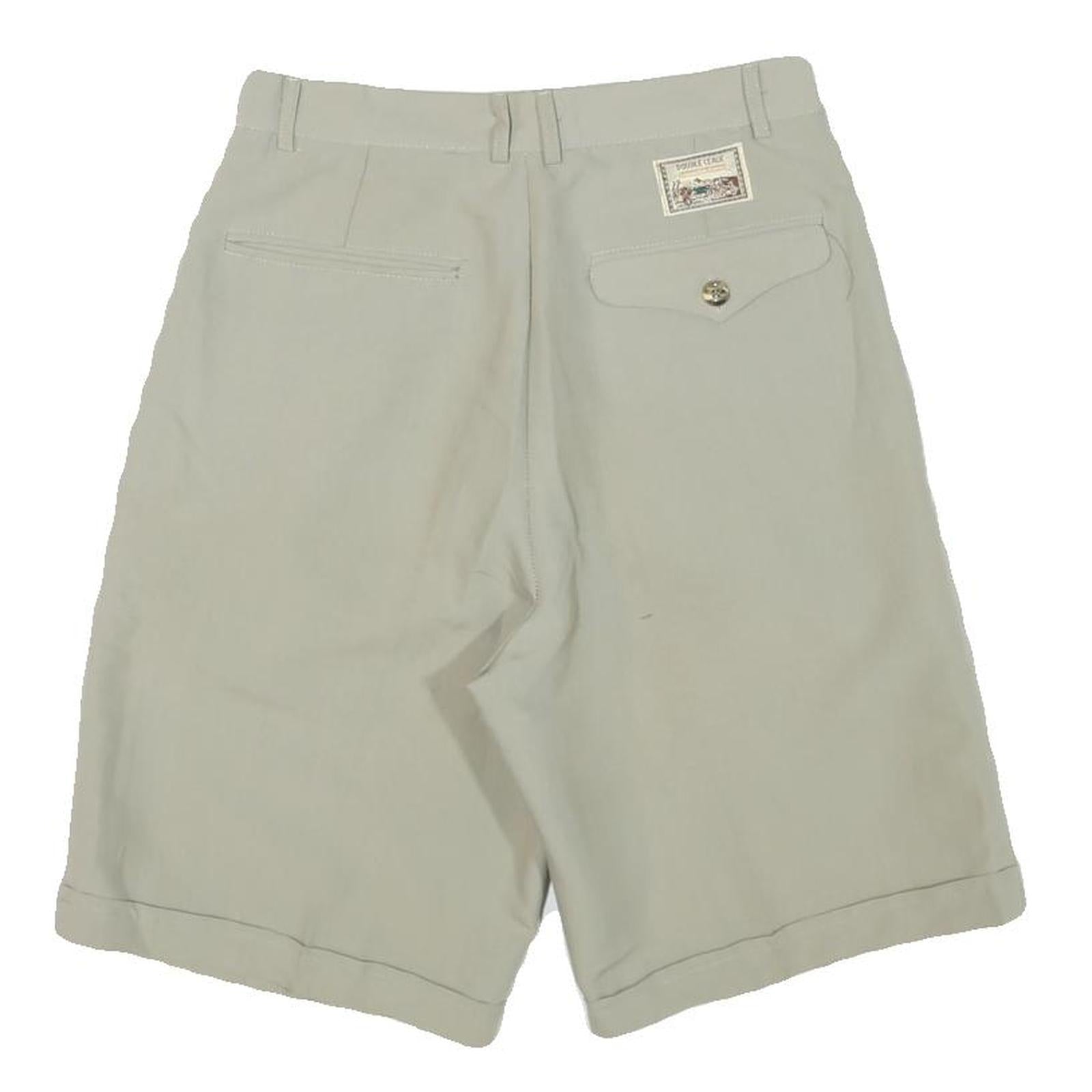 DOUBLE LEAGUE Womens Shorts Beige Casual Plain S W26 Summer Embroidered Logo