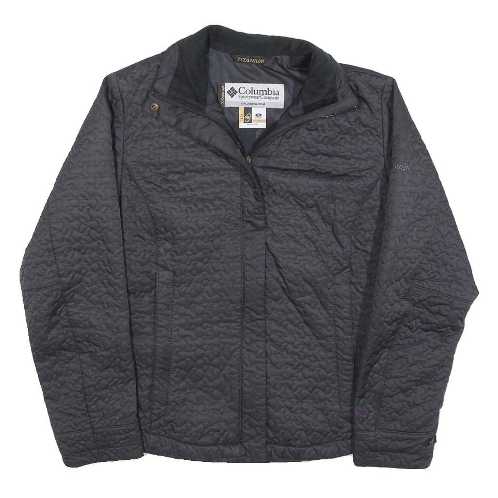 COLUMBIA Womens Black Jacket S Polyester Blend Quilted Zip Lightweight Outdoor