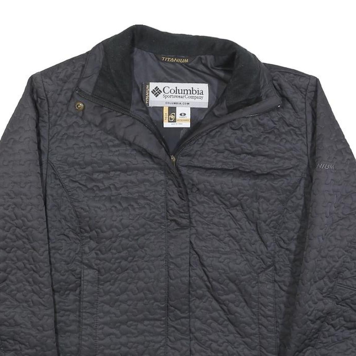 COLUMBIA Womens Black Jacket S Polyester Blend Quilted Zip Lightweight Outdoor