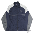 NFL Mens Navy Blue & Grey Zip Jacket L Polyester Blend Plain Sportswear