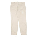Beige Womens Cotton Blend Regular Fit Straight Leg Trousers W32 L28 Classic