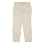 Beige Womens Cotton Blend Regular Fit Straight Leg Trousers W32 L28 Classic