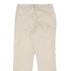 Beige Womens Cotton Blend Regular Fit Straight Leg Trousers W32 L28 Classic