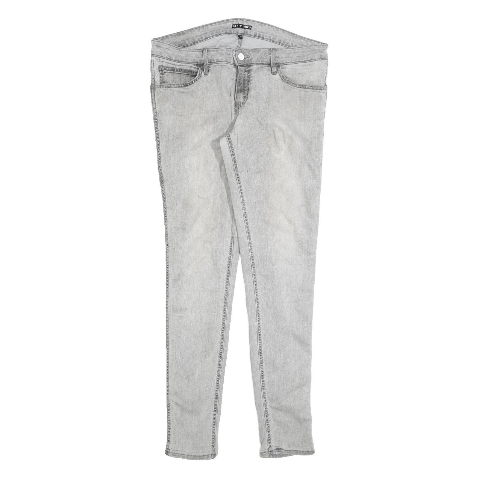 LEVI'S Line 8 Womens Jeans Grey Slim Skinny Denim Light Wash W32 L32