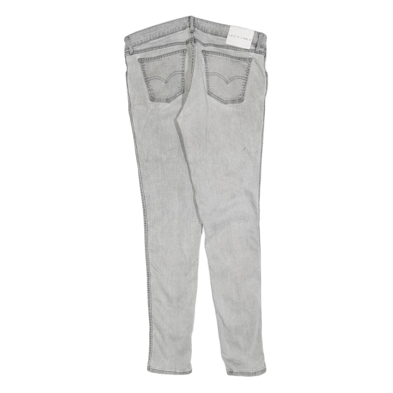 LEVI'S Line 8 Womens Jeans Grey Slim Skinny Denim Light Wash W32 L32