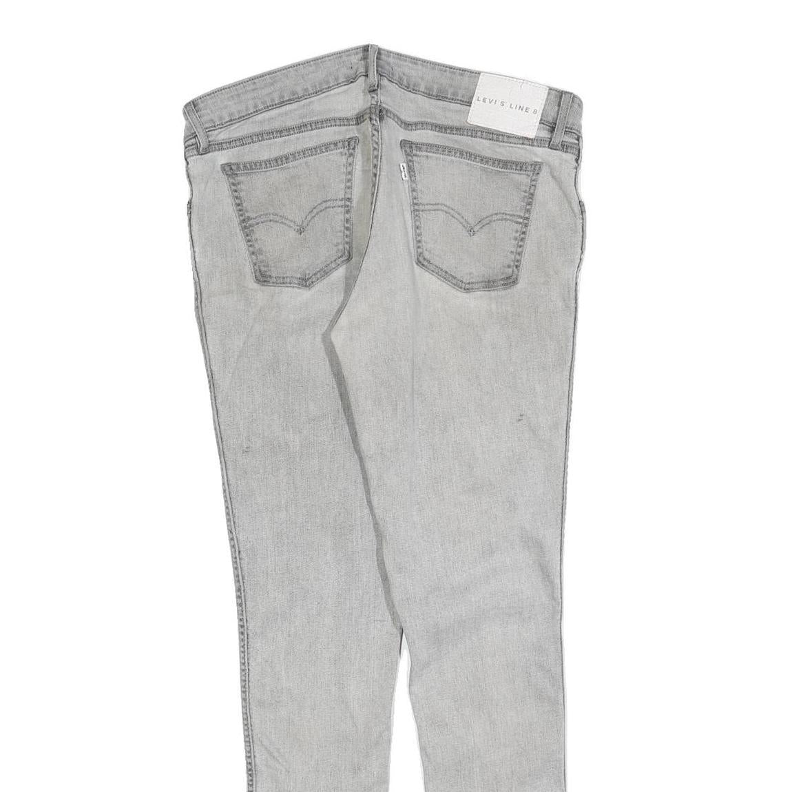 LEVI'S Line 8 Womens Jeans Grey Slim Skinny Denim Light Wash W32 L32