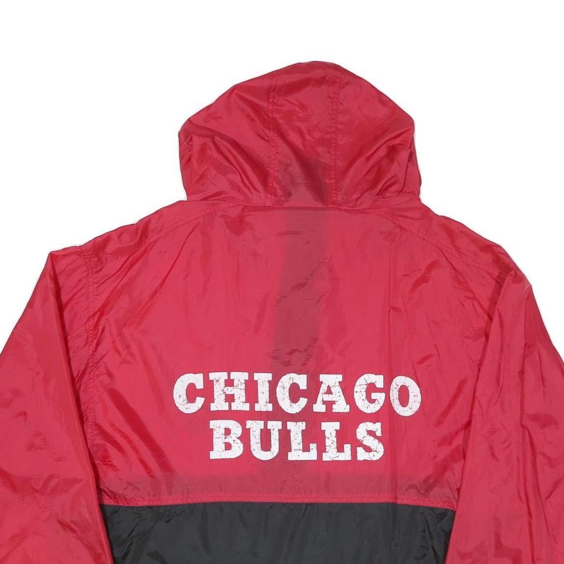 HARBOR MASTER Mens Red & Black Chicago Bulls Windbreaker Jacket XL Nylon