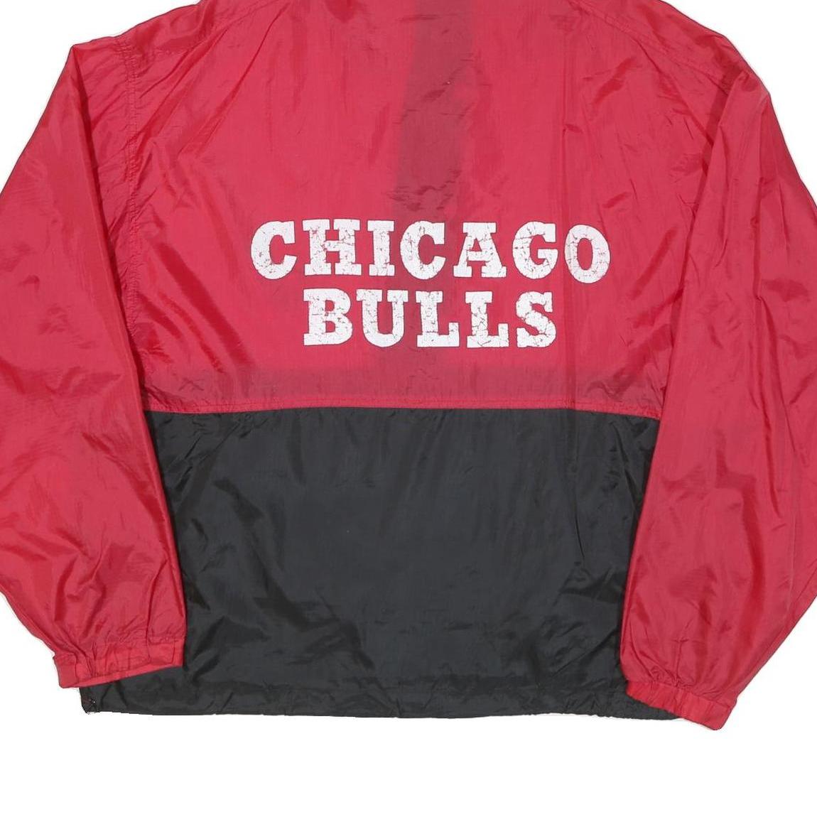 HARBOR MASTER Mens Red & Black Chicago Bulls Windbreaker Jacket XL Nylon