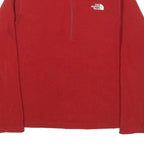 THE NORTH FACE Mens Red Pullover Patterned 1/4 Zip Jumper Size L Outdoor