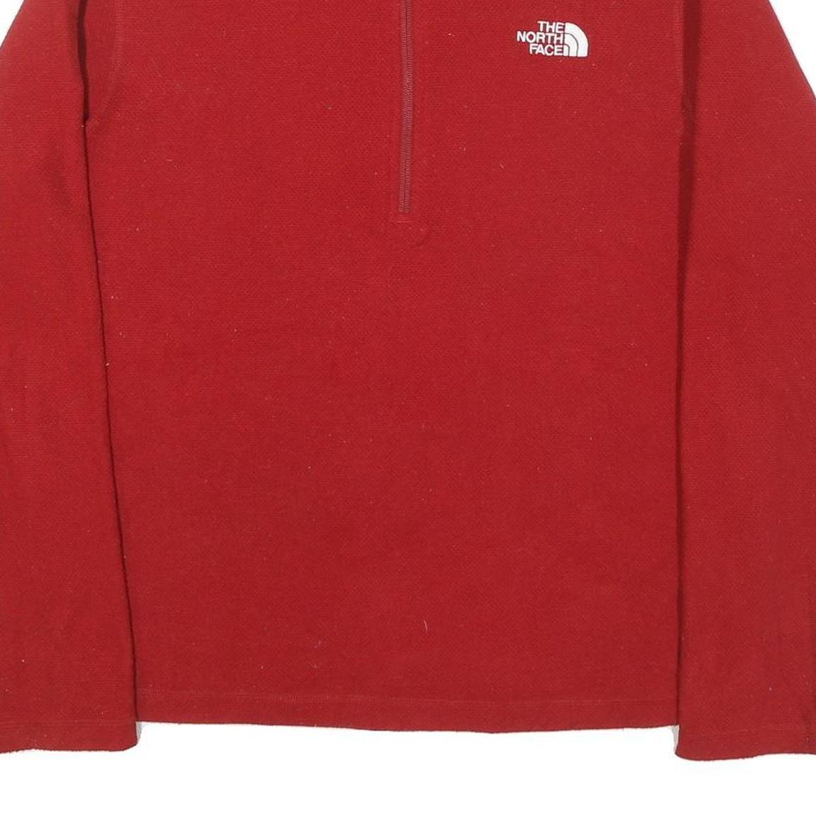 THE NORTH FACE Mens Red Pullover Patterned 1/4 Zip Jumper Size L Outdoor