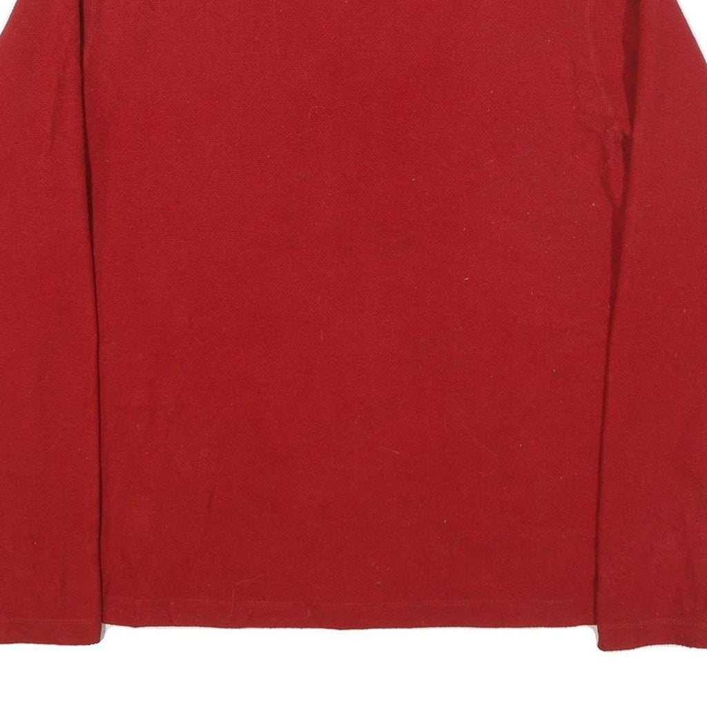 THE NORTH FACE Mens Red Pullover Patterned 1/4 Zip Jumper Size L Outdoor