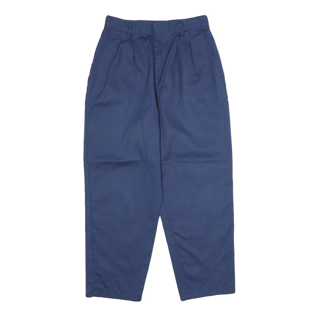 IC ISAACS Womens Cotton Blend Navy Regular Fit Straight Leg Trousers W26 L26