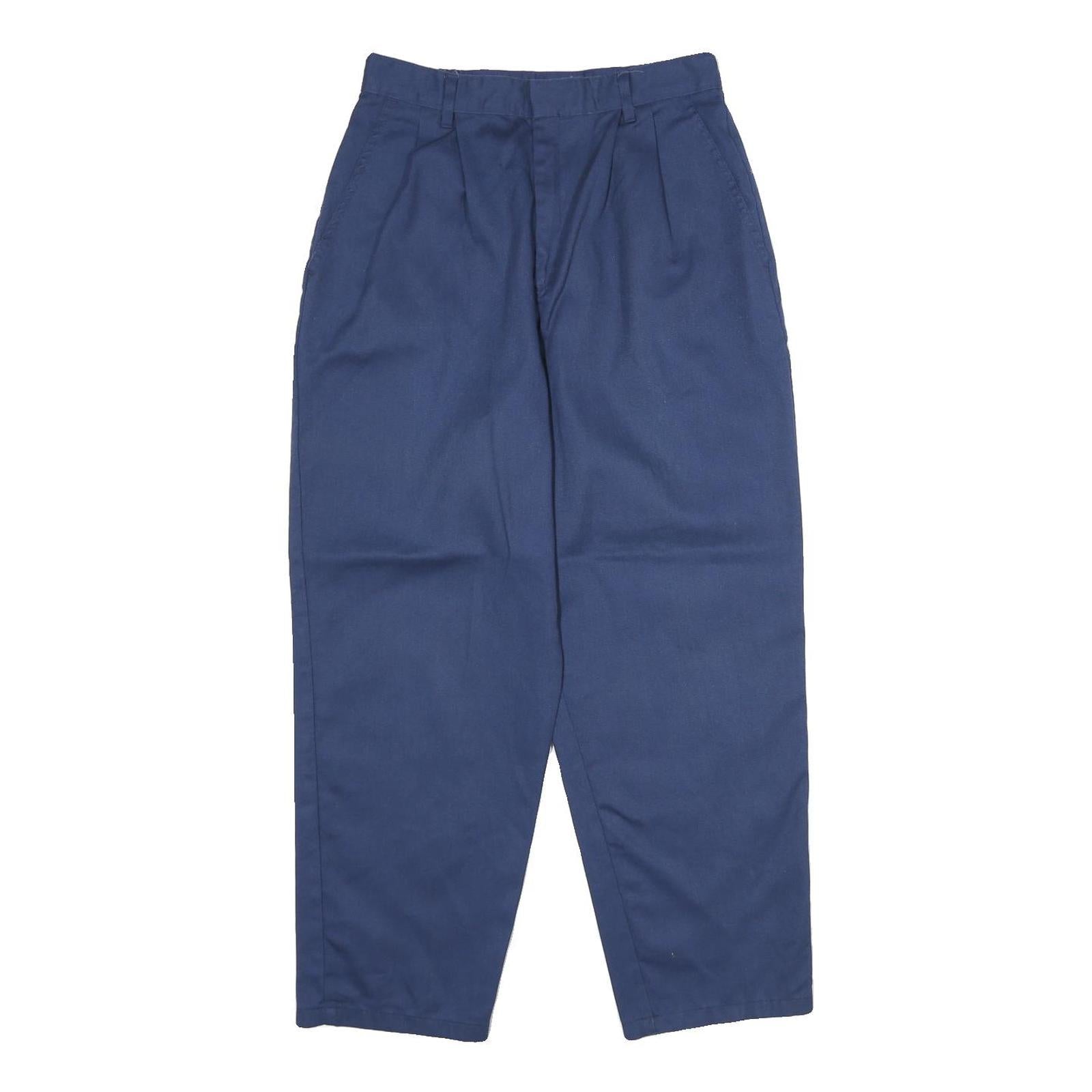 IC ISAACS Womens Cotton Blend Navy Regular Fit Straight Leg Trousers W26 L26