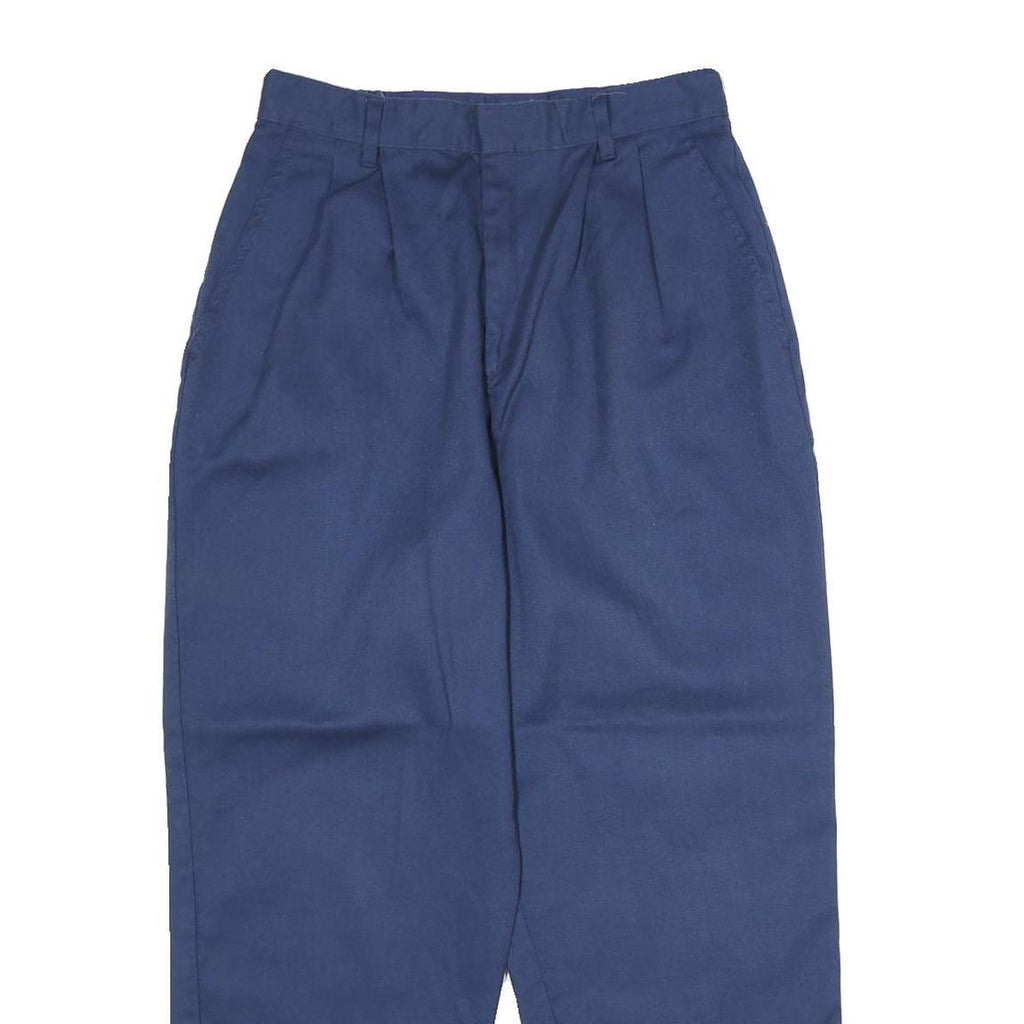 IC ISAACS Womens Cotton Blend Navy Regular Fit Straight Leg Trousers W26 L26