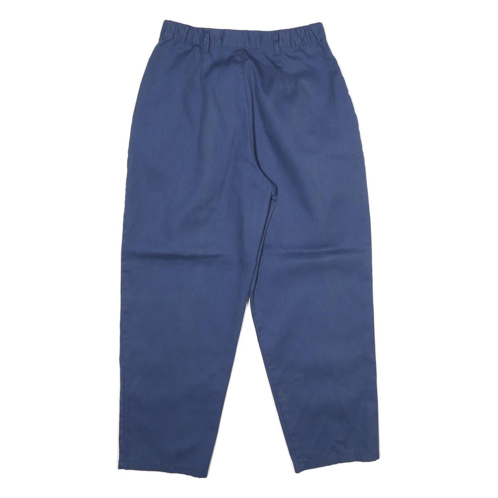 IC ISAACS Womens Cotton Blend Navy Regular Fit Straight Leg Trousers W26 L26