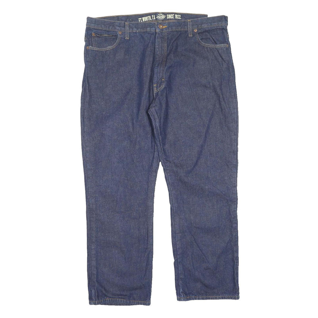 DICKIES Mens Regular Fit Straight Leg Denim Blue Jeans W40 L30 Classic Cotton