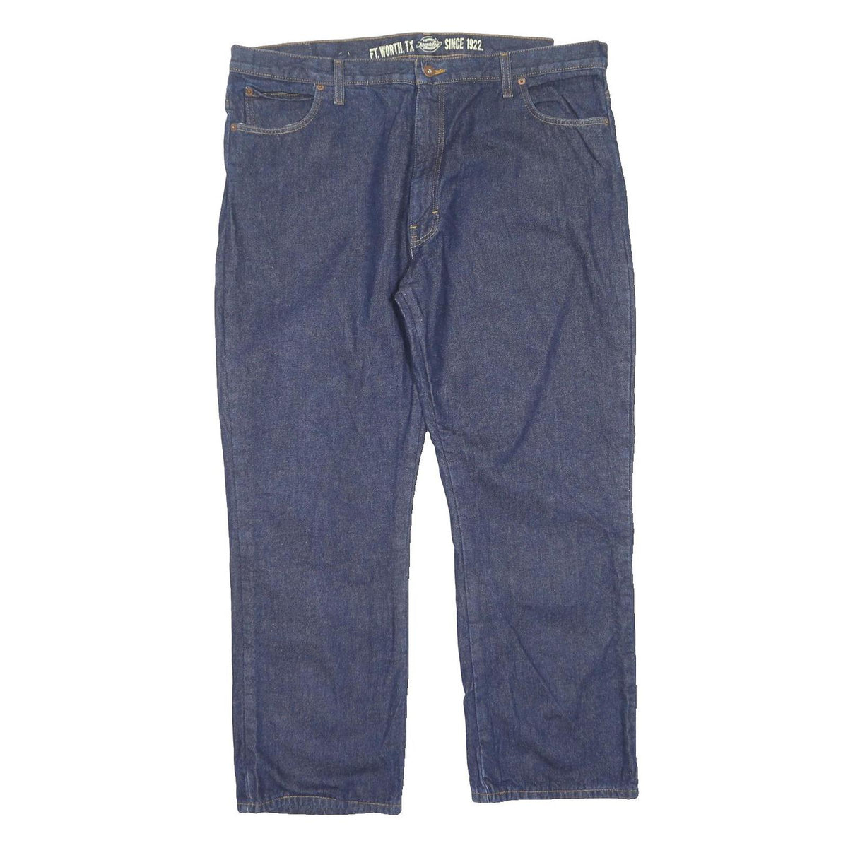 DICKIES Mens Regular Fit Straight Leg Denim Blue Jeans W40 L30 Classic Cotton