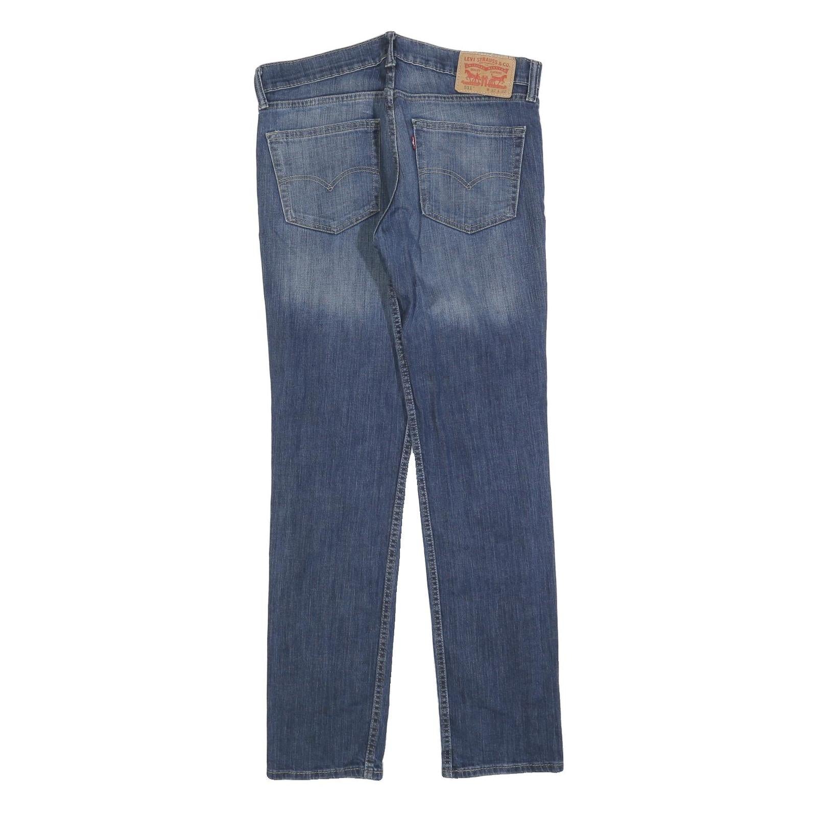 LEVI'S 511 Slim Mens Jeans Blue Slim Skinny Denim Medium W32 L32 Zip Cotton