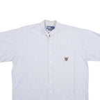 POLO RALPH LAUREN Mens Light Blue & White Short Sleeve Shirt XL Button-Down