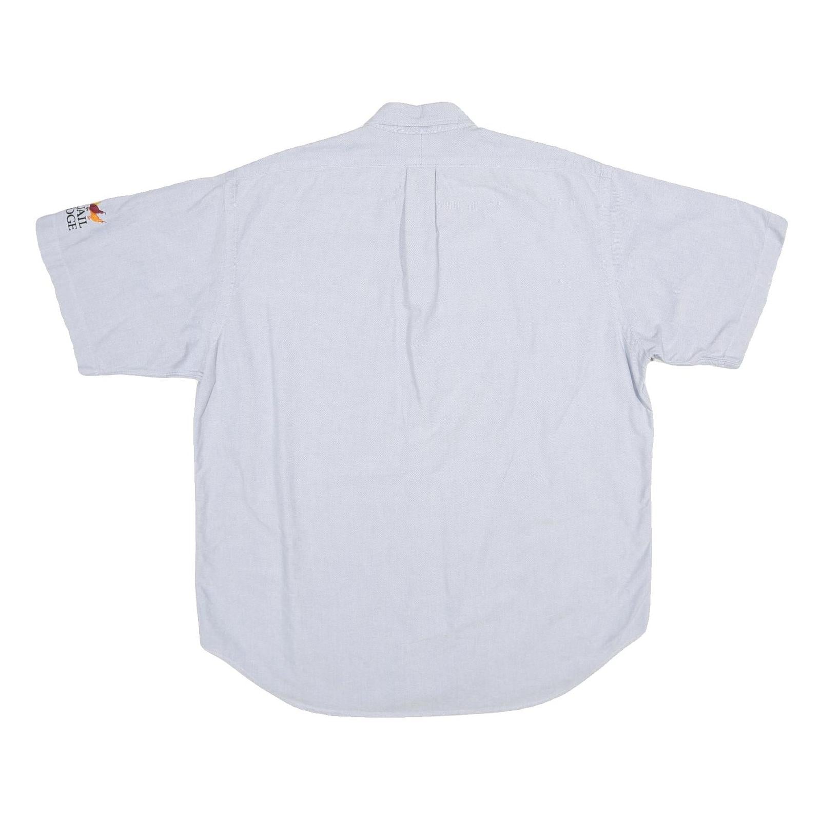 POLO RALPH LAUREN Mens Light Blue & White Short Sleeve Shirt XL Button-Down