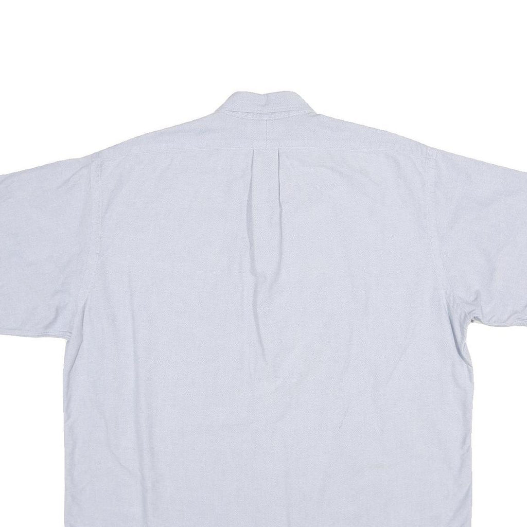 POLO RALPH LAUREN Mens Light Blue & White Short Sleeve Shirt XL Button-Down