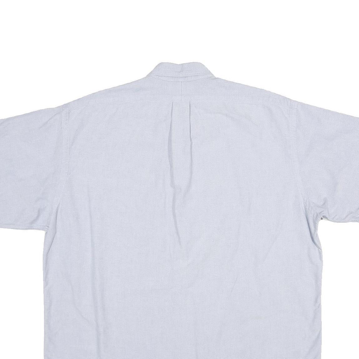 POLO RALPH LAUREN Mens Light Blue & White Short Sleeve Shirt XL Button-Down