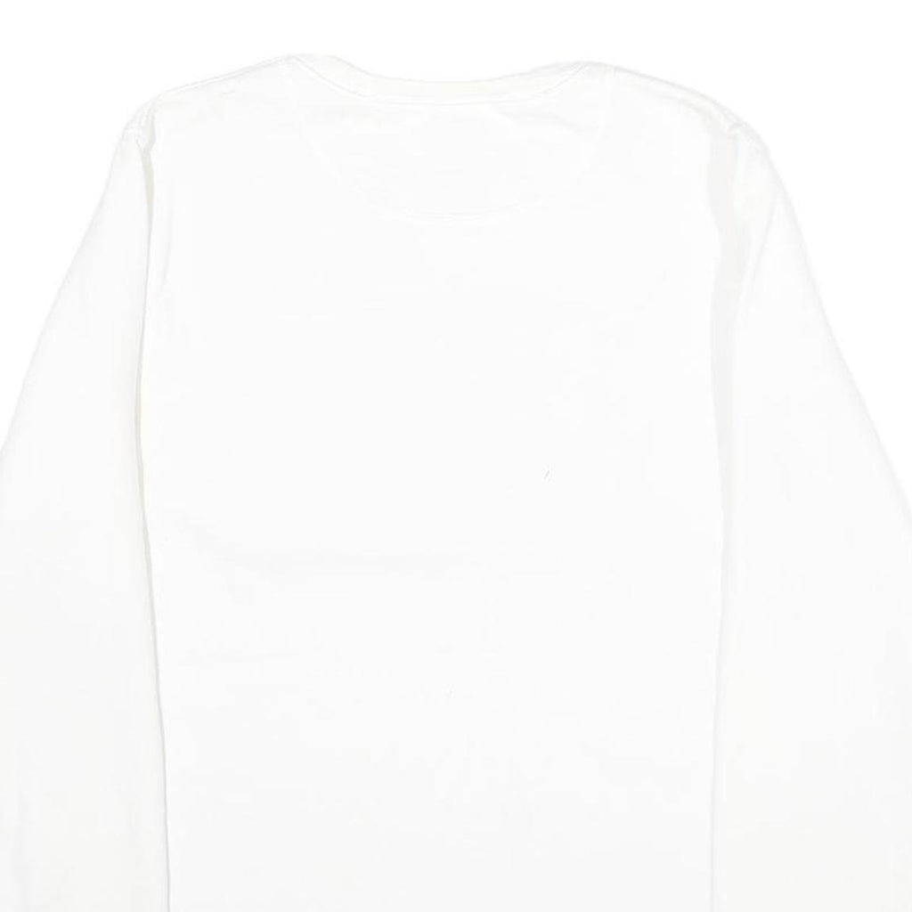 LEVI'S Mens White Cotton Blend Crew Neck Sweatshirt M Logo Printed Pullover